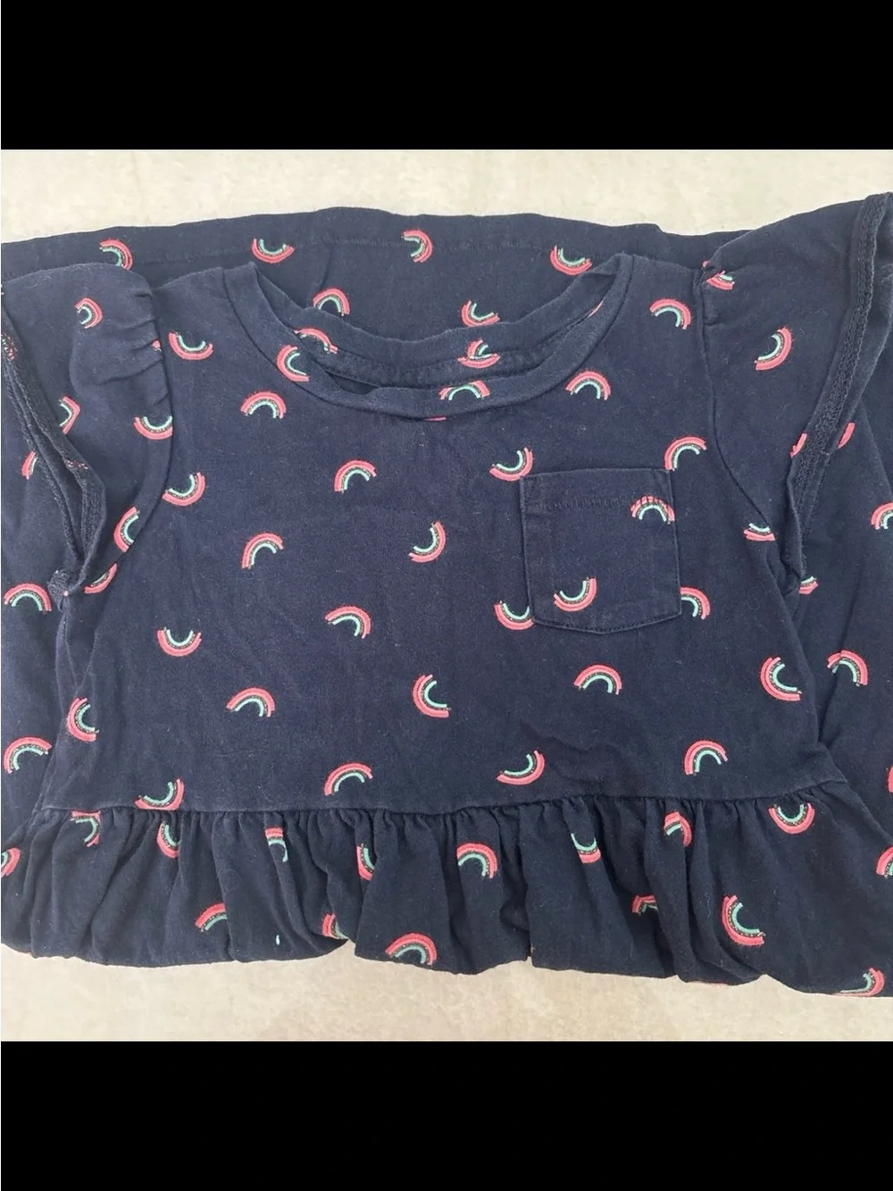 Baby GAP Skater Navy Rainbow Print Dress